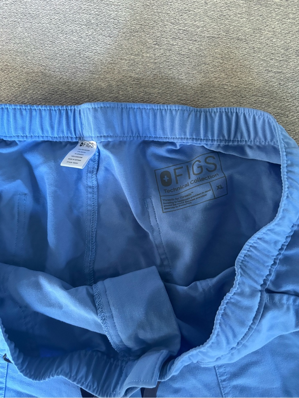 Figs Women's Blue Drawstring Cargo - Picture 2 of 4